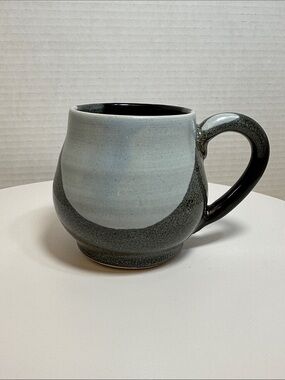Studio Pottery Ceramic Three Tone Gray Coffee Mug - Modern Home Kitchen